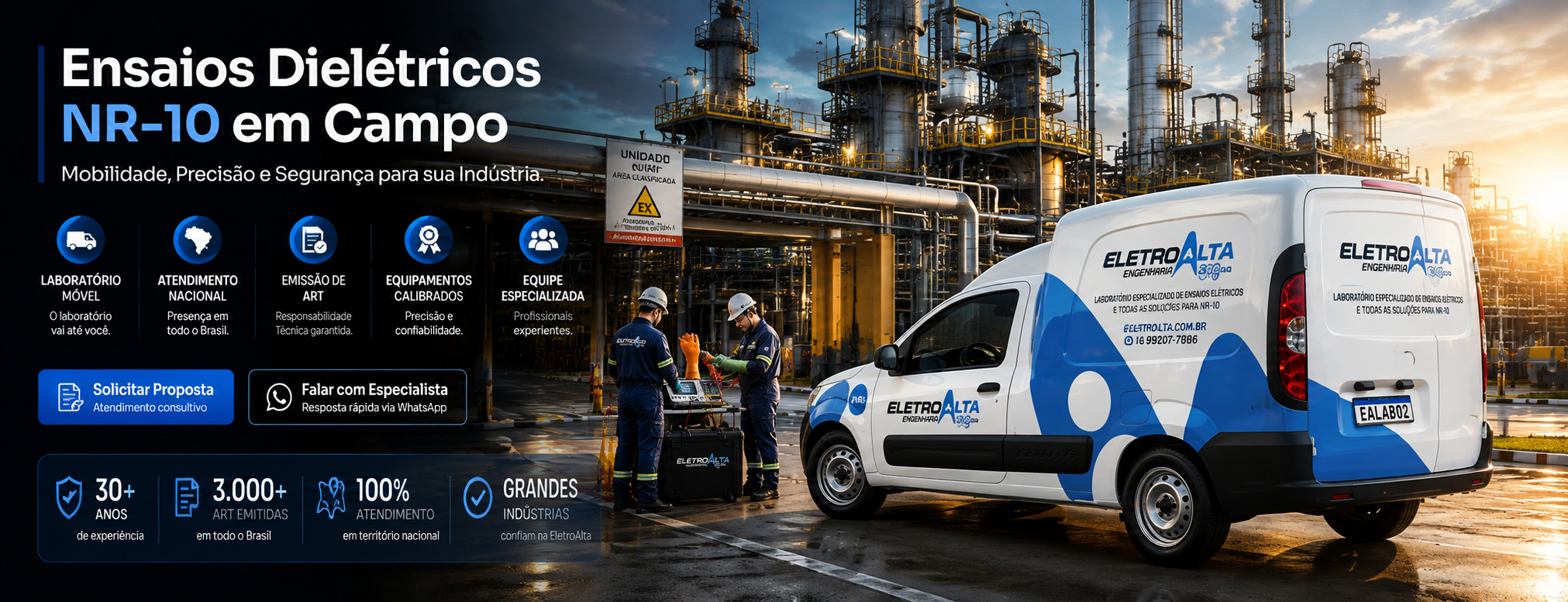 Ensaios de Isolação em EPI conforme NR10 - laboratório movel